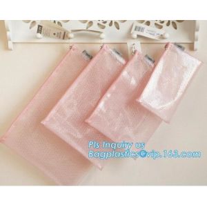 Mesh PVC Document File Bags With Zipper Closure A4 A5 A6 Size File Packing Bags,