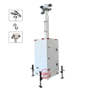 Cheap Rapid Deployment Mobile CCTV Tower With 1200lbs Hand Winch For Public Spaces Monitoring for sale