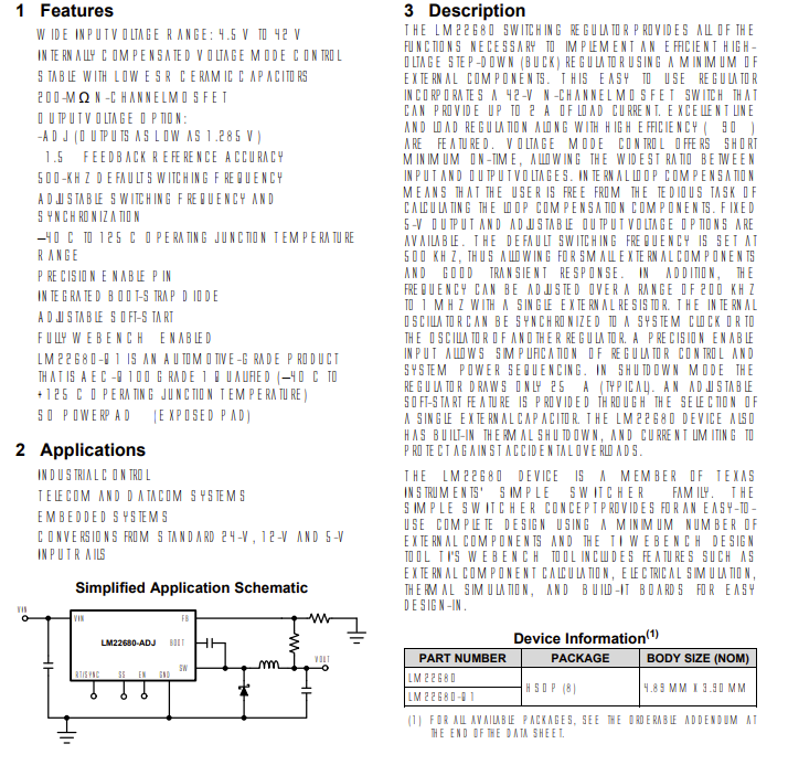 LM22680MRE ADJ NOPB Switching Regulator IC Reg Buck Adjustable 2a 8sopwr