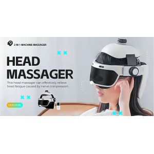 Whole Body Relaxation Scalp Massager Helmet White Eye And Head Massager