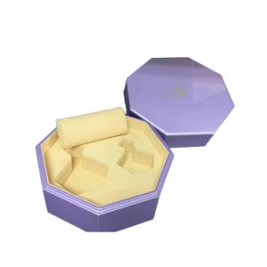 Custom Hexagonal Jewelry Earring Ring Box With High Glossy Lacquer Wood Jewelry