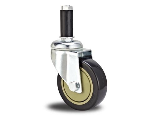 Quality medium duty 4" expanding stem red PU caster,4" swivel PP caster brake,3 inch PP castor, wholesale