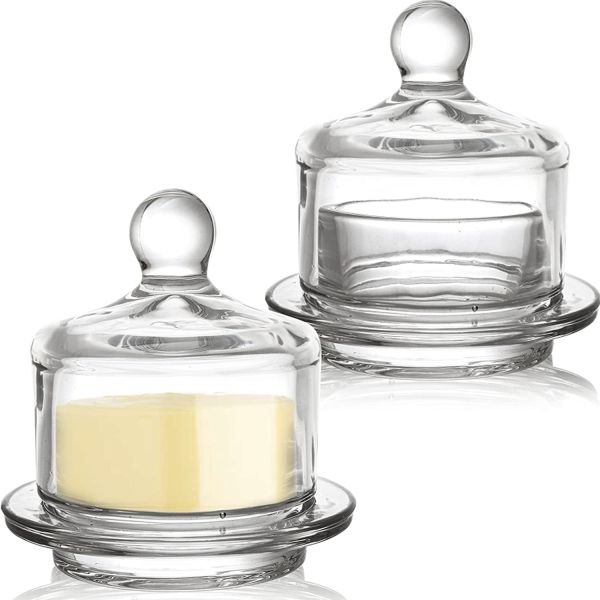 Quality BD024 Round Butter Dish Container Home Decoration With Classic Cover wholesale