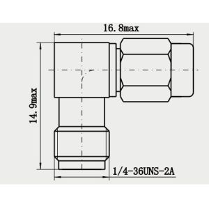 SMA Female to SSMA Male Threaded Right Angle RF Adapter