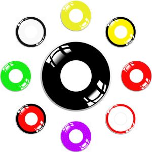 Solid Color Big Blue Eye Contact Lens With 0.08mm Center Thickness