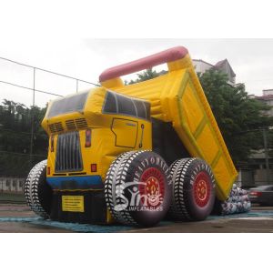 New construction site giant dump car inflatable slide with EN14960 certification