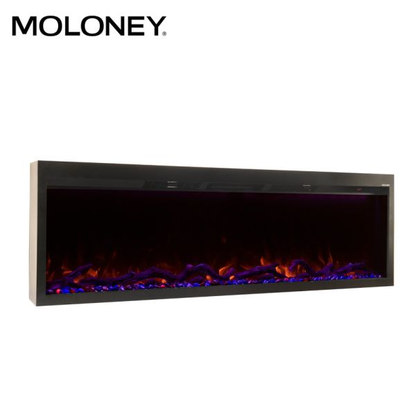 760mm LED Real Burning Flame Built-In Electric Fireplace Single Side Top Air