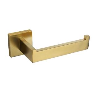 China Wall Mounted Toilet Rolling Paper Holder 304 Stainless Steel Matte Gold on sale