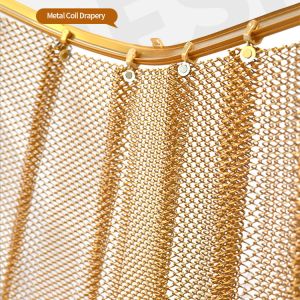 China Installation System Metal Coil Mesh Ceiling Drapery on sale