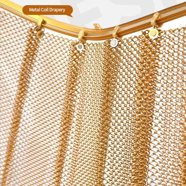Quality Installation System Metal Coil Mesh Ceiling Drapery wholesale