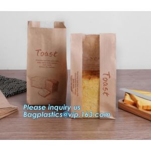 Recyclable sandwich bread food packaging brown paper bag custom kraft pastry