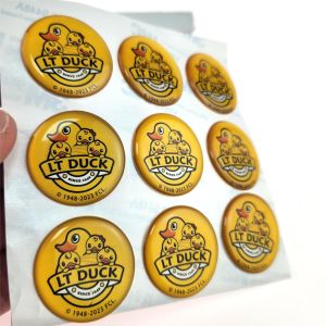 Yellow Customized Epoxy Stickers Branding Quality Vinyl Stickers
