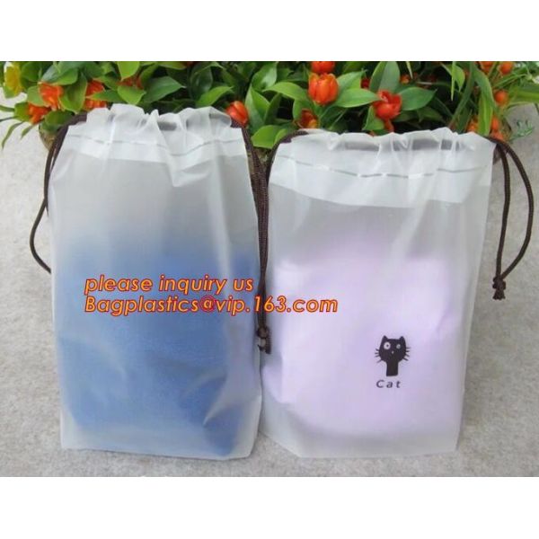Biodegradable Cotton string LDPE plastic laundry bag custom poly bag drawstring