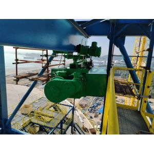 Tank top maintenance lifting machinery equipment LNG curved rail electric hoist LNG monorail winch curved rail crane