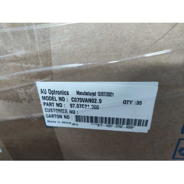 AUO 7inch automotive lcd panel Screen Monitor C070VAN02.9 50Pin 480*800pixels 133PPI