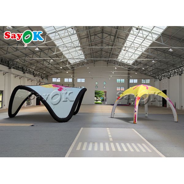 Inflatable Lawn Tent 17ft Inflatable Floating Glamping V Wing Marquee Tent Pnenmatic Arch Tent