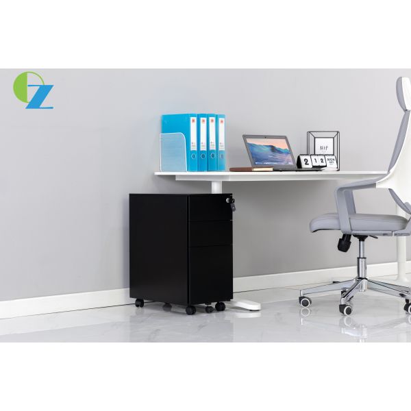 Quality Skinny 3 Drawer Mobile Pedestal Cabinet Slim Type For Stuff wholesale