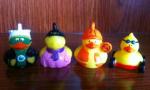 Various Mini Keychains Duck Toy , LED Character Rubber Duck Keychains Ring