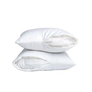 China Quilted 100% Cotton Pillow Case White Pillow Protector Covers With Hidden Zipper on sale