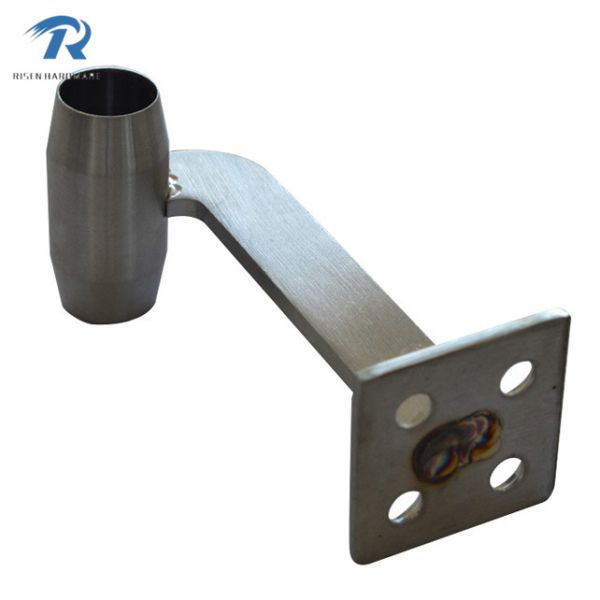 stainless steel handrail fitting rail to wall connector HFRS003, finishing satin mirror
