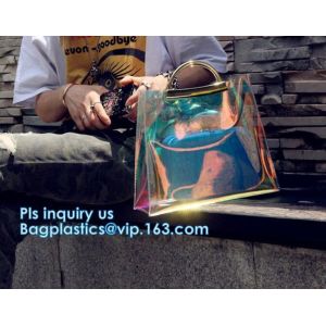 customized clear pvc tote bag handbag, Trendy Lady Handbags with Zipper Handle