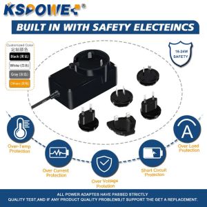 40W Interchangeable Power Adapter Desktop Version Plug In AC DC Power Adapter