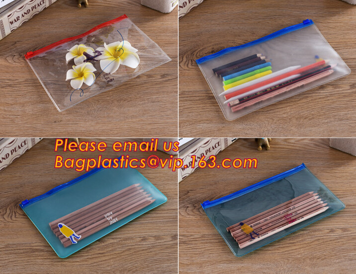 frosted pvc k document file bag, Custom zipper file folder bag, plastic top