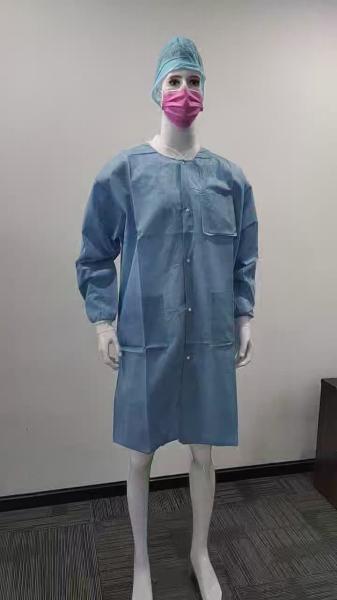 Quality S&J High Performance custom color design SMS Disposable Lab Coat With Knit Cuffs and Collar wholesale