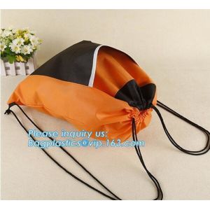 Custom made printed non woven fabric drawstring shoe dust carrier bag with logo