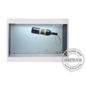 China 32 Magical Industrial Transparent Lcd Showcase SD card update Advertising Box in High Brightness of 500cd/m2 on sale