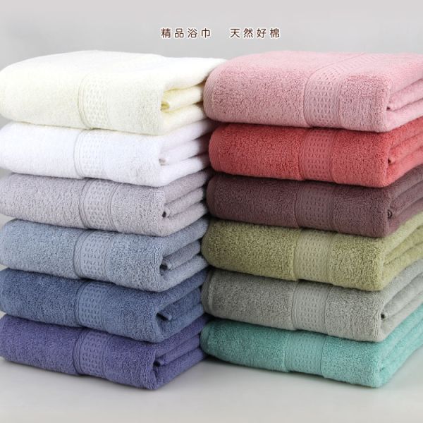 Brand Towel Set plaid bath towel set 100% cotton gift bath towel+face towel