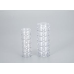 China Thick Wall Plastic Cosmetic Jar With Transparent Lids 5g 10g Stackable on sale