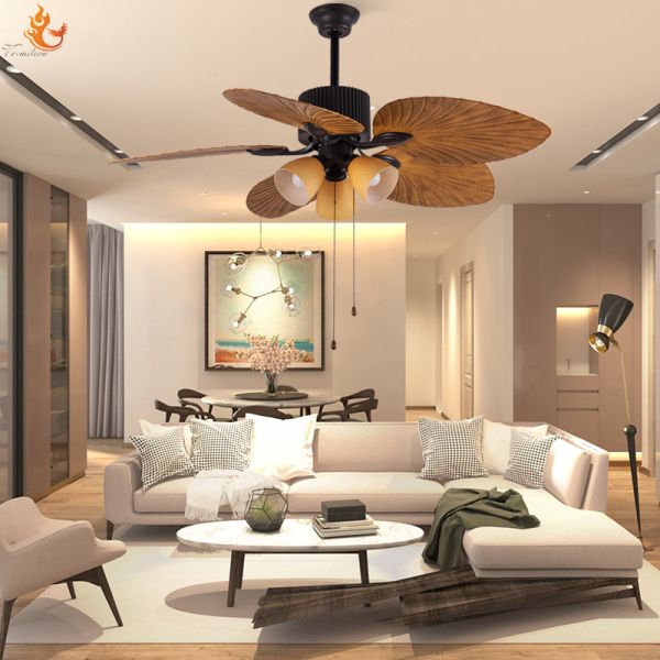 ABS Flower Design Ceiling Fan 52 Inch European Style Ceiling Fans