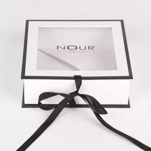 Luxury White Cardboard Clothes Scarf Towel Packaging Folding Paper Gift Box With