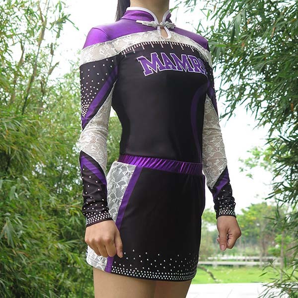 Quality Quick Dry Purple All Star Cheer Uniforms With Customized Patterns wholesale