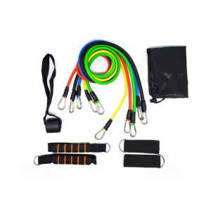 Durable Custom Logo TPE Exercise Resistance Bands Set 11pcs