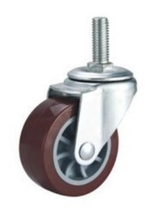 Red Swivel Small PU caster for light duty shelf, 2",2.5",3" light duty