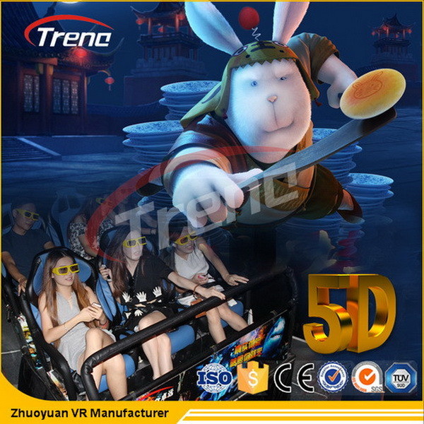 Safety Theme Park Roller Coasters 5D Movie Theater With Hydraulic System For
