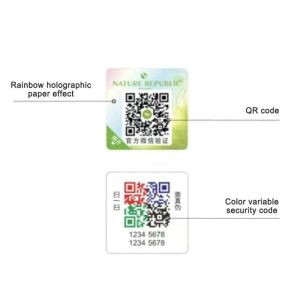 Security Custom Barcode Sticker 3D Holographic Scratch Off Label Polarizing