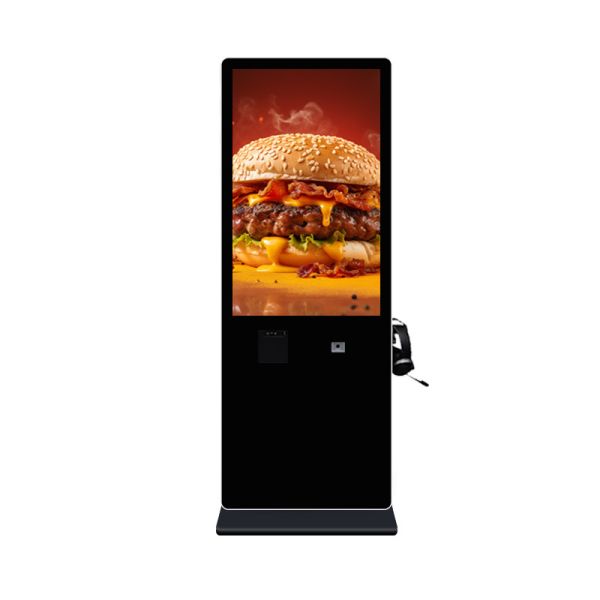 43inch Earphone Printer AI Interactive Touch Screen Kiosk with QR Code Scanner