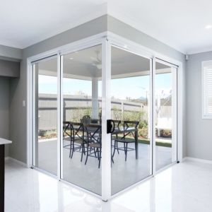 China Recyclable Aluminum Framed Sliding Glass Doors White Hotel on sale