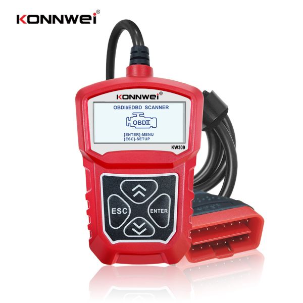 KW309 OBDII EOBD CAN scan tool for 12 gasoline diesel vehicle 7 languages easy
