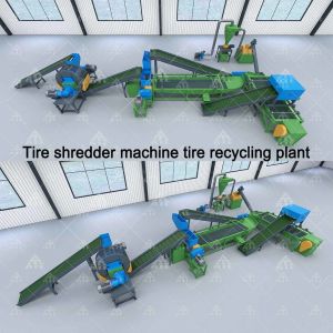 2TPD-3TPD Waste Tire Shredder Recycling Scrap Tire Crusher Machine