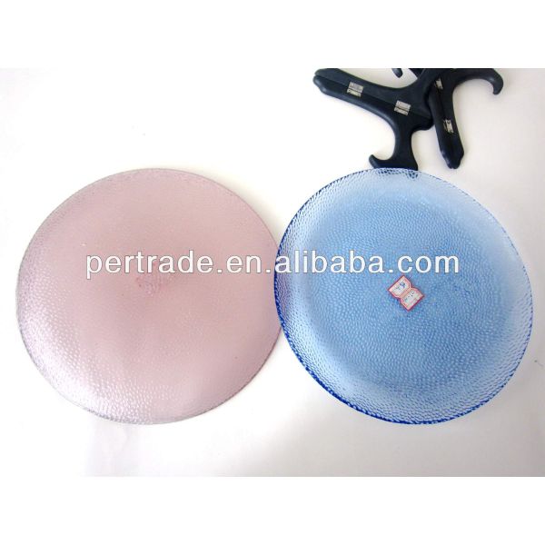 10 Inch Transparent Edge Tinting Color Glass Charger Plates