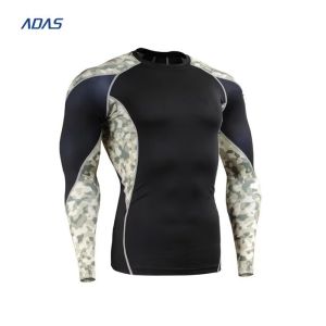 Sublimation Mens Rash Guard Long Sleeve Diving Compression Spangle Embroidery