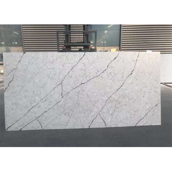 Customized Artificial Quartz Stone Countertops Beautiful Vein For Kitchen