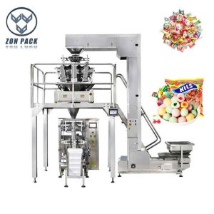PLC Pillow Bag Punch Packing Machine For Candy Sugar