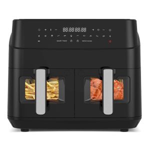 China 9L Dual Basket Air Fryer With Glass Window 2600W Smart Digital Dual Zone Air Fryer on sale