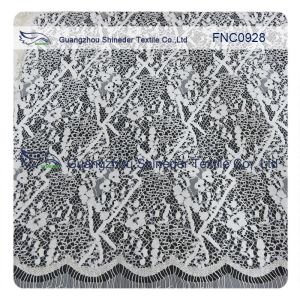 Cheap Cord Lace Fabric Eyelash repeat Cotton&amp;Nylon Fabric of Wave Line for sale