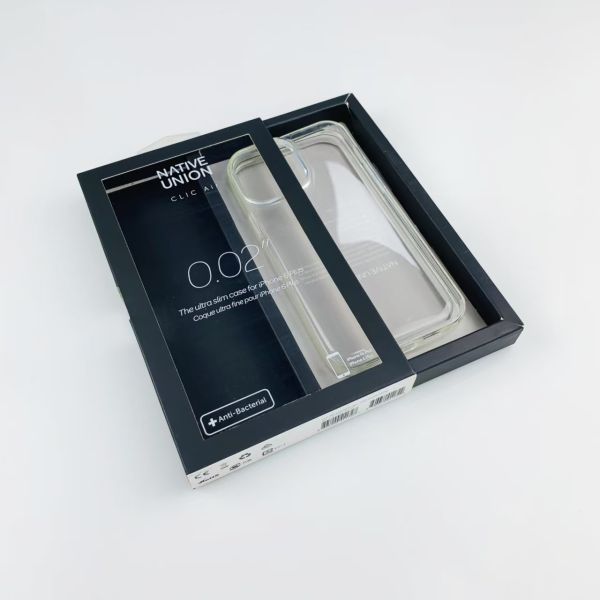 Custom Black Sliding Drawer Paper Box With Hook Clear Window for Phone Case